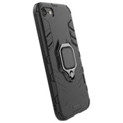 PC + TPU Shockproof Protective Case for iPhone 8 Plus & 7 Plus, with Magnetic Ring Holder (Navy Blue)