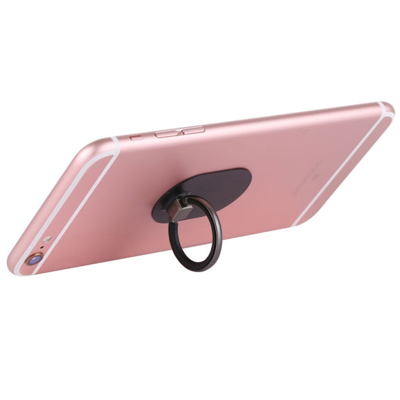 Universal Phone Adhesive Metal Plate 360 Degree Rotation Stand Finger Grip Ring Holder(Black)