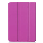 For iPad 10.2 Custer Texture Horizontal Flip Smart PU Leather Case with Sleep / Wake-up Function & Three-folding Holder (Purple)