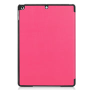 For iPad 10.2 Custer Texture Horizontal Flip Smart PU Leather Case with Sleep / Wake-up Function & Three-folding Holder (Rose Red)