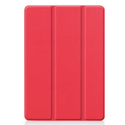 For iPad 10.2 Custer Texture Horizontal Flip Smart PU Leather Case with Sleep / Wake-up Function & Three-folding Holder (Red)