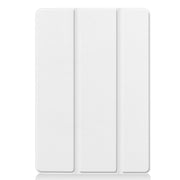 For iPad 10.2 Custer Texture Horizontal Flip Smart PU Leather Case with Sleep / Wake-up Function & Three-folding Holder (White)
