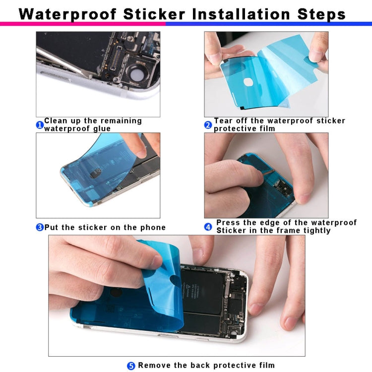 100 PCS LCD Frame Bezel Water-resistant Adhesive Stickers for iPhone X