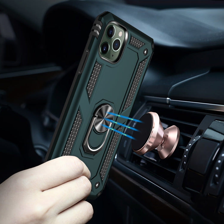 Armor Shockproof TPU + PC Protective Case for iPhone 11, with 360 Degree Rotation Holder (Green)