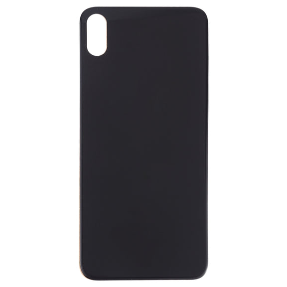 Easy Replacement Big Camera Hole Glass Back Battery Cover with Adhesive for iPhone XS Max(Black)