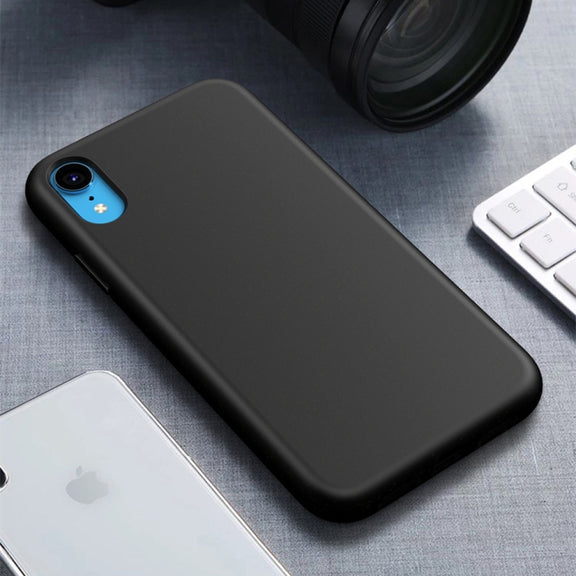 For iPhone XR Starry Series Shockproof  Straw Material + TPU Protective Case (Black)