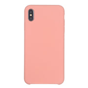 For iPhone XR Four Corners Full Coverage Liquid Silicone Case(Light Pink)