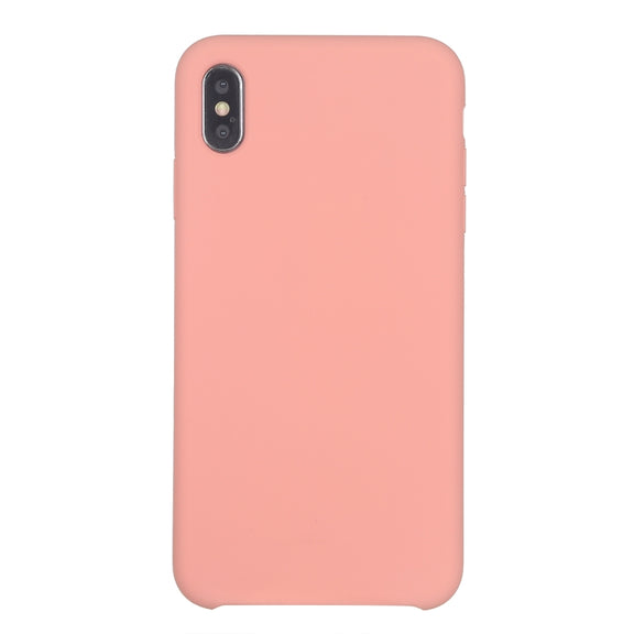 For iPhone XR Four Corners Full Coverage Liquid Silicone Case(Light Pink)