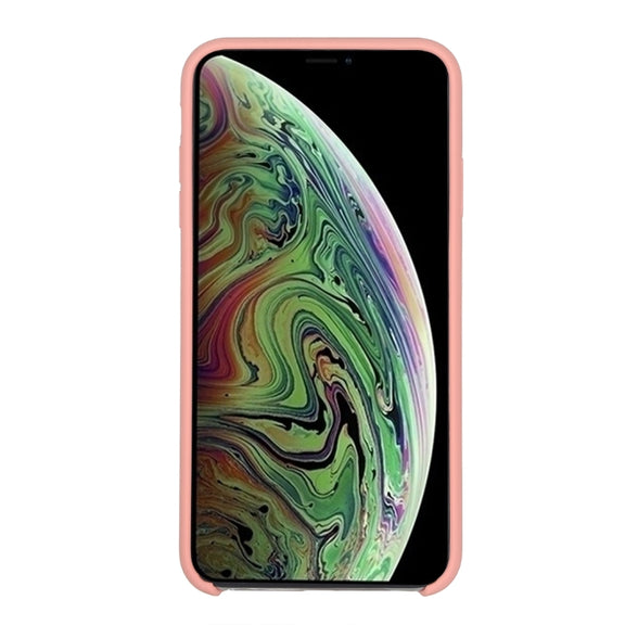For iPhone XR Four Corners Full Coverage Liquid Silicone Case(Light Pink)