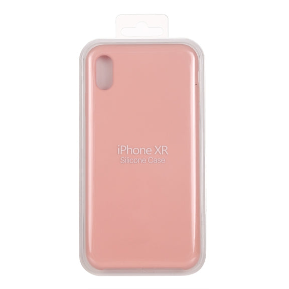 For iPhone XR Four Corners Full Coverage Liquid Silicone Case(Light Pink)
