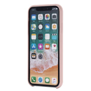 For iPhone XR Four Corners Full Coverage Liquid Silicone Case(Light Pink)