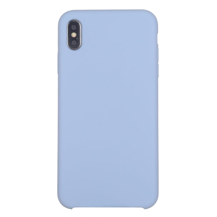For iPhone XR Four Corners Full Coverage Liquid Silicone Case(Baby Blue)