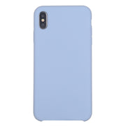 For iPhone XR Four Corners Full Coverage Liquid Silicone Case(Baby Blue)