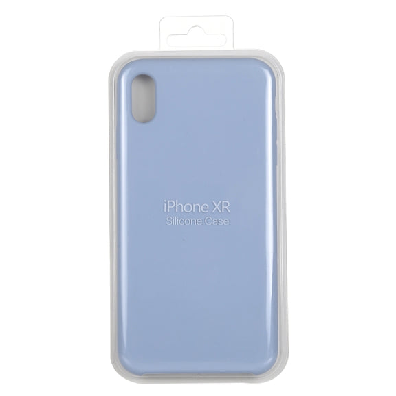 For iPhone XR Four Corners Full Coverage Liquid Silicone Case(Baby Blue)