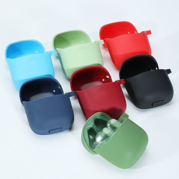 Wireless Earphones Pure Color Silicone Anti-fall Protective Case For JBL TUNE 220TWS(Grass Green)