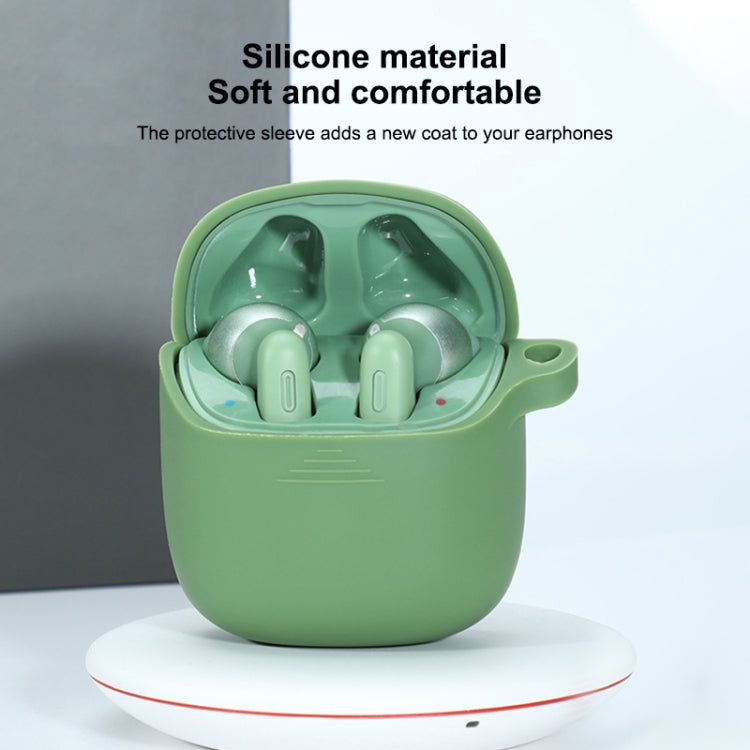 Wireless Earphones Pure Color Silicone Anti-fall Protective Case For JBL TUNE 220TWS(Grass Green)