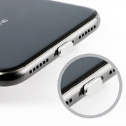 2pcs Universal 8 Pin Charging Port Metal Anti-Dust Plug for iPhone(Grey)