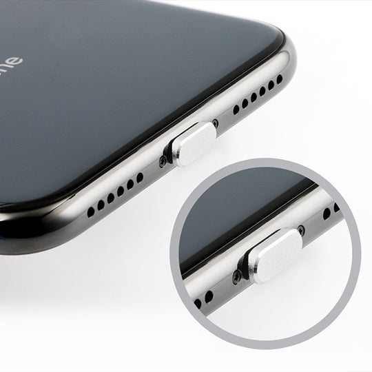 2pcs Universal 8 Pin Charging Port Metal Anti-Dust Plug for iPhone(Grey)