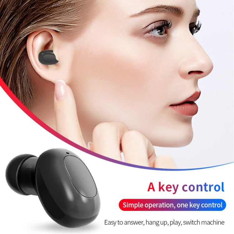 A10 TWS Space Capsule Shape Wireless Bluetooth Earphone with Magnetic Charging Box & Lanyard, Support HD Call & Automatic Pairing Bluetooth(White + Black)