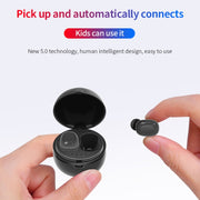 A10 TWS Space Capsule Shape Wireless Bluetooth Earphone with Magnetic Charging Box & Lanyard, Support HD Call & Automatic Pairing Bluetooth(White + Black)