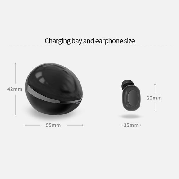 A10 TWS Space Capsule Shape Wireless Bluetooth Earphone with Magnetic Charging Box & Lanyard, Support HD Call & Automatic Pairing Bluetooth(White + Black)