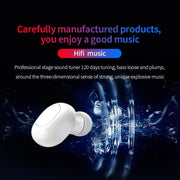 A10 TWS Space Capsule Shape Wireless Bluetooth Earphone with Magnetic Charging Box & Lanyard, Support HD Call & Automatic Pairing Bluetooth(White + Black)