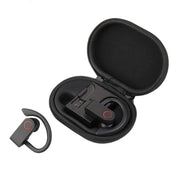 JHO-A9 TWS  Wireless Hanging Ear Type Bluetooth Earphone with Charging + Storage Integrated Zipper Bag, Support Voice Control(Black)