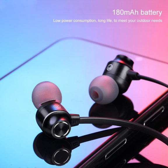 Bluetooth 5.1 Round Wire Neck-mounted Bluetooth Sports Earphone with Magnetic Function(Red)