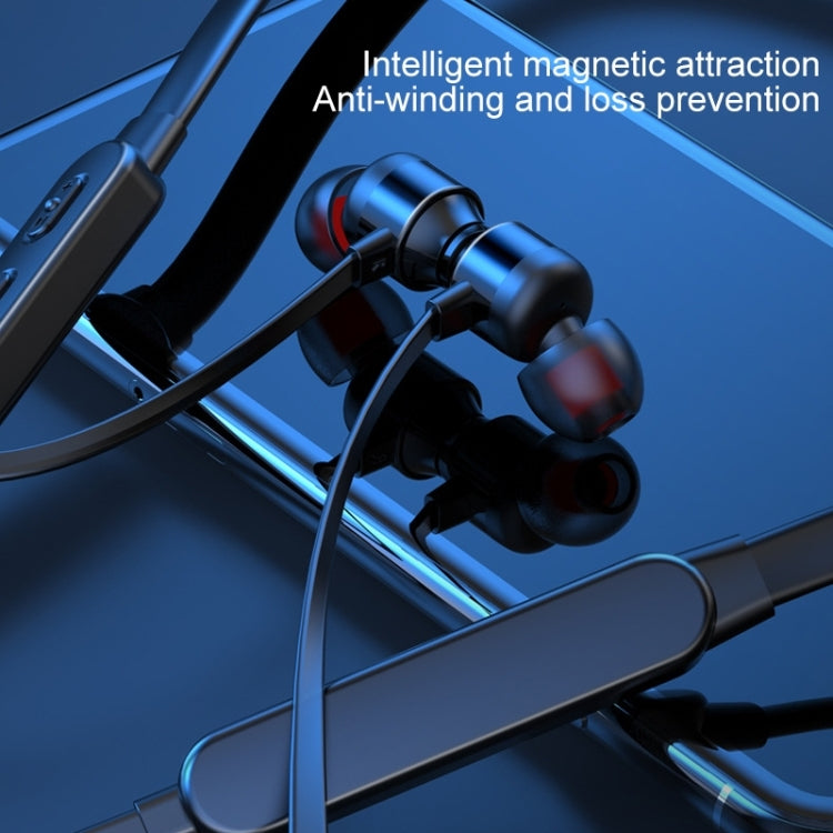 Bluetooth 5.1 Round Wire Neck-mounted Bluetooth Sports Earphone with Magnetic Function(White)