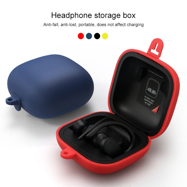 Solid Color Silicone Wireless Bluetooth Earphone Protective Case for Beats Powerbeats Pro(Wine Red)