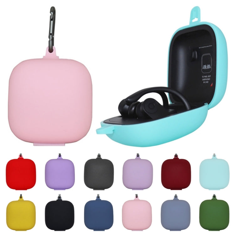 Solid Color Silicone Wireless Bluetooth Earphone Protective Case for Beats Powerbeats Pro(Dark Blue)