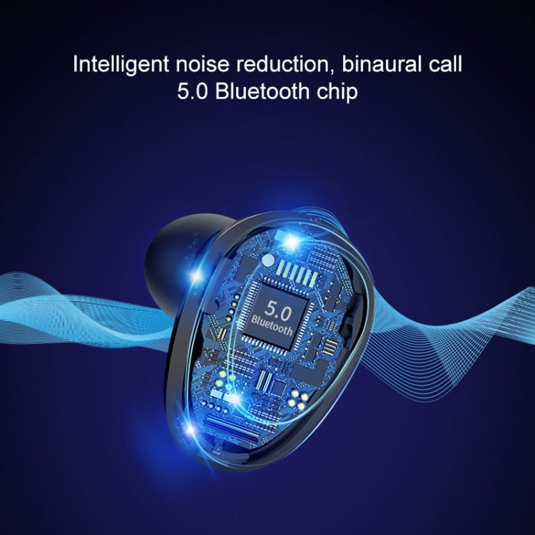 X7 TWS V5.0 Binaural Wireless Stereo Bluetooth Headset with Charging Case and Digital Display(Black)