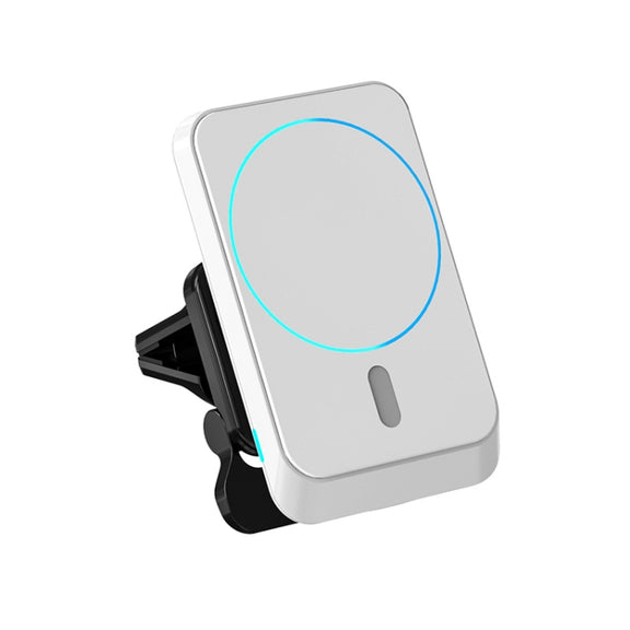 JJT-969 15W Max Output Magnetic Car Air Outlet Bracket Wireless Charger(White)