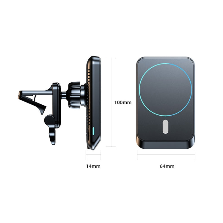 JJT-969 15W Max Output Magnetic Car Air Outlet Bracket Wireless Charger(White)