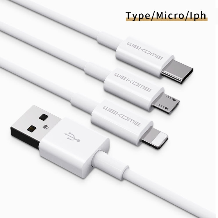 WK WDC-117 3A 8 Pin Fast Charging Charging Cable, Length: 1.2m (White)