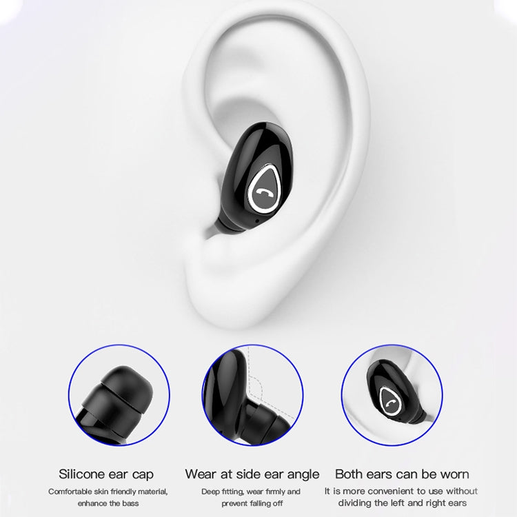 YX01 Sweatproof Bluetooth 4.1 Wireless Bluetooth Earphone with Charging Box, Support Memory Connection & HD Call(Black)