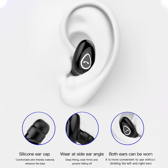 YX01 Sweatproof Bluetooth 4.1 Wireless Bluetooth Earphone with Charging Box, Support Memory Connection & HD Call(Black)
