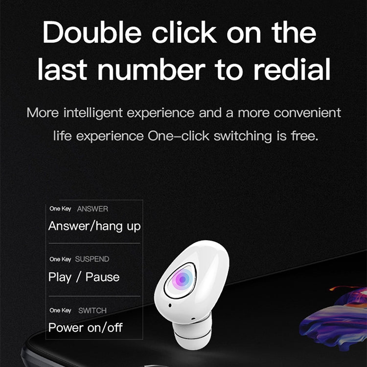 YX01 Sweatproof Bluetooth 4.1 Wireless Bluetooth Earphone with Charging Box, Support Memory Connection & HD Call(White)