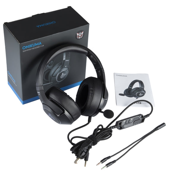 ONIKUMA K9 Single Plug RGB Adjustable Gaming Headphone with Microphone(Black)