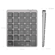 N960 Ultra-thin Universal Aluminum Alloy Rechargeable Wireless Bluetooth Numeric Keyboard (Grey)