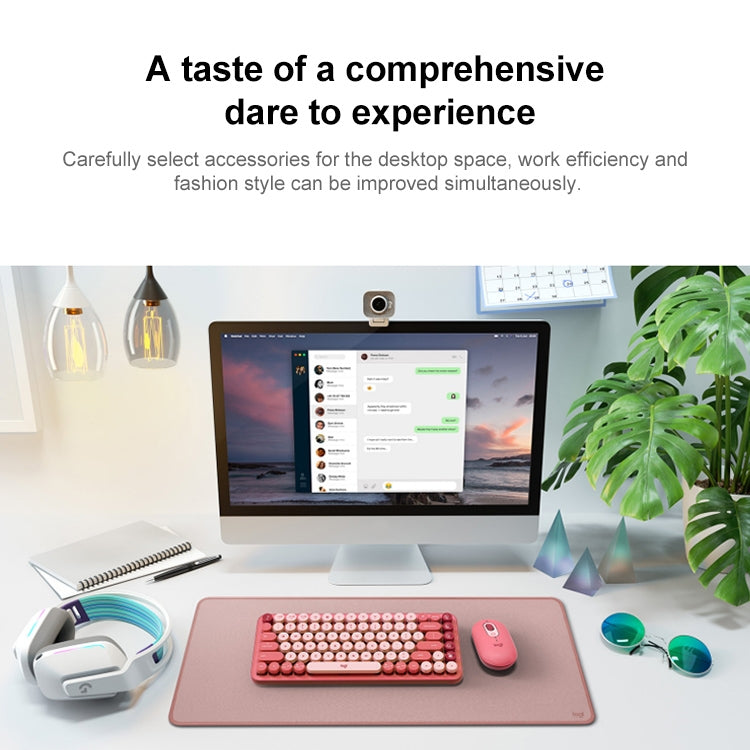 Logitech POP KEYS Round Button Bluetooth Mechanical Keyboard (Pink)