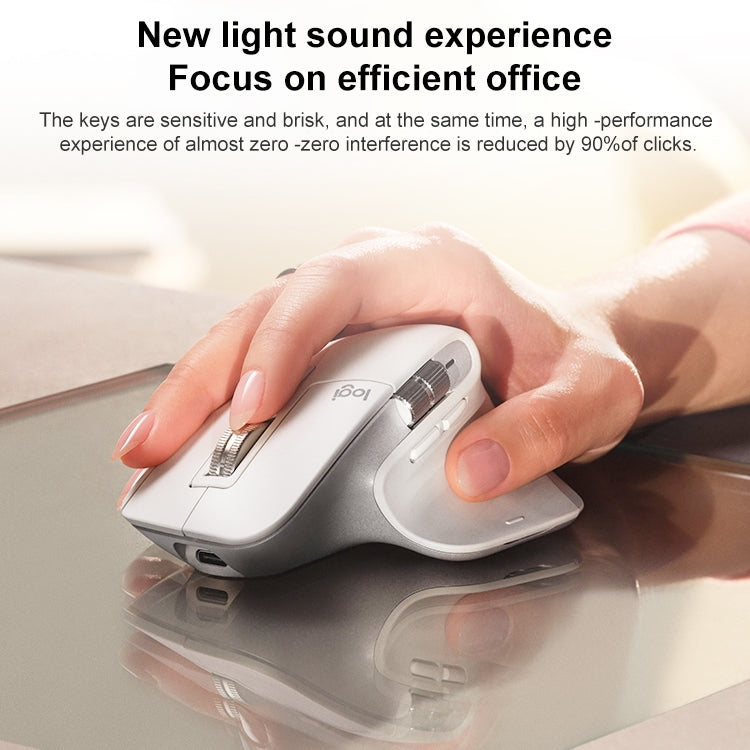 Logitech MX Master 3s 8000DPI 2.4GHz Ergonomic Wireless Bluetooth Dual Mode Mouse (White)