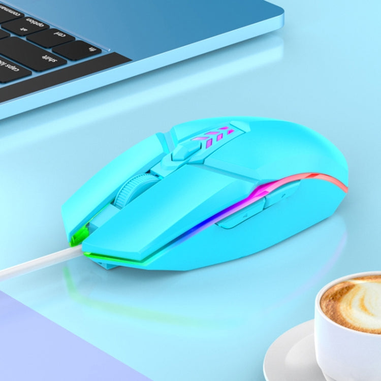 S700 Colorful Light USB Wired Office Gaming Mouse (Blue)