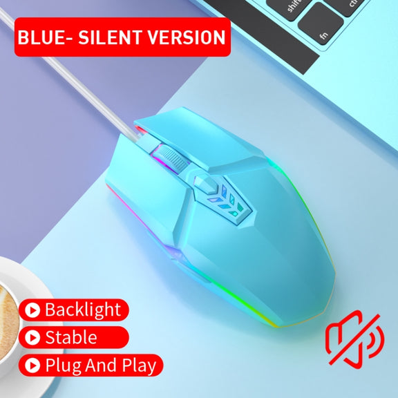 S700 Colorful Light USB Wired Office Gaming Mouse (Blue)