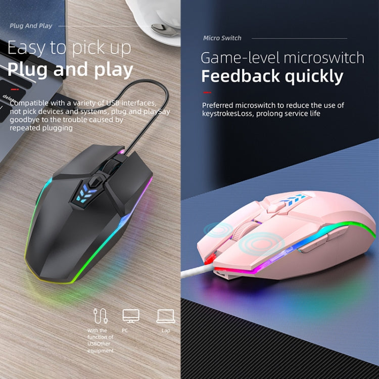 S700 Colorful Light USB Wired Office Gaming Mouse (Blue)