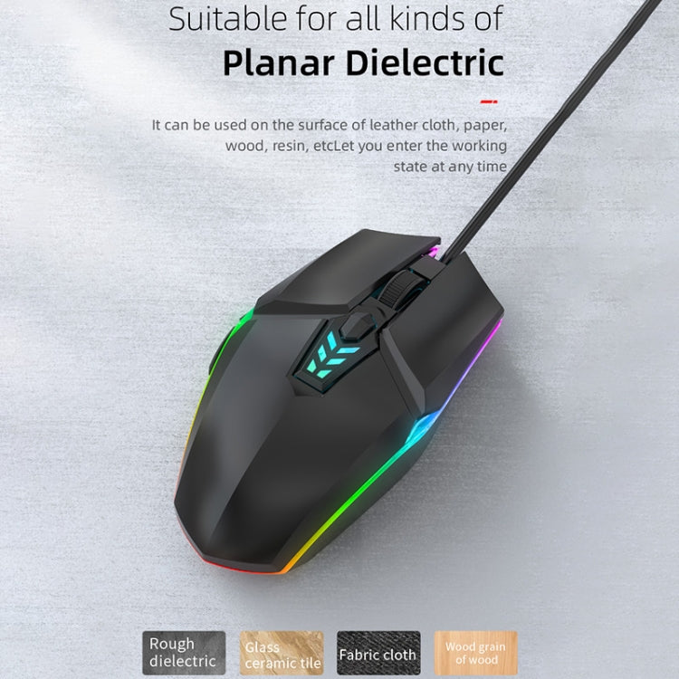S700 Colorful Light USB Wired Office Gaming Mouse (Blue)