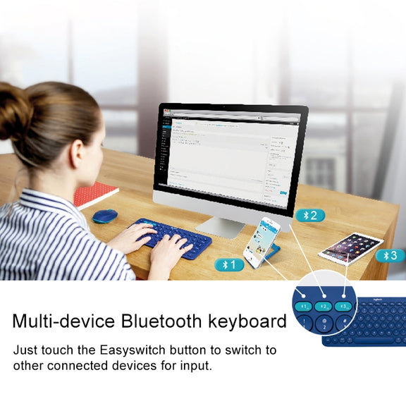 Logitech K380 Portable Multi-Device Wireless Bluetooth Keyboard (White)