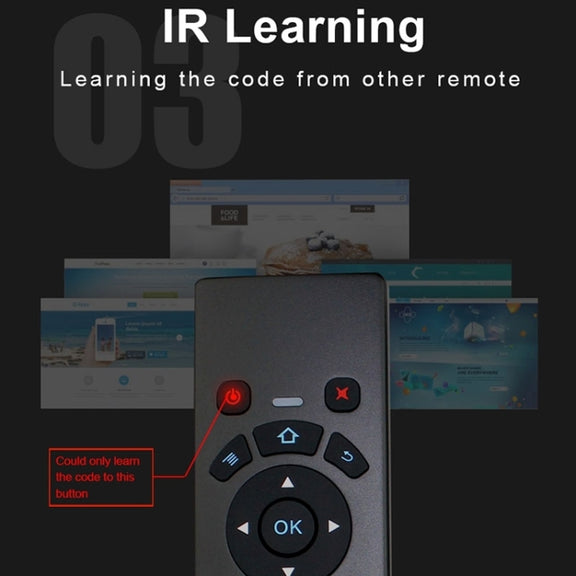 T6 Colorful Light Version Air Mouse 2.4GHz Wireless Keyboard Remote Controller with Touchpad & IR Learning for PC, Android TV Box / Smart TV, Multi-media Devices