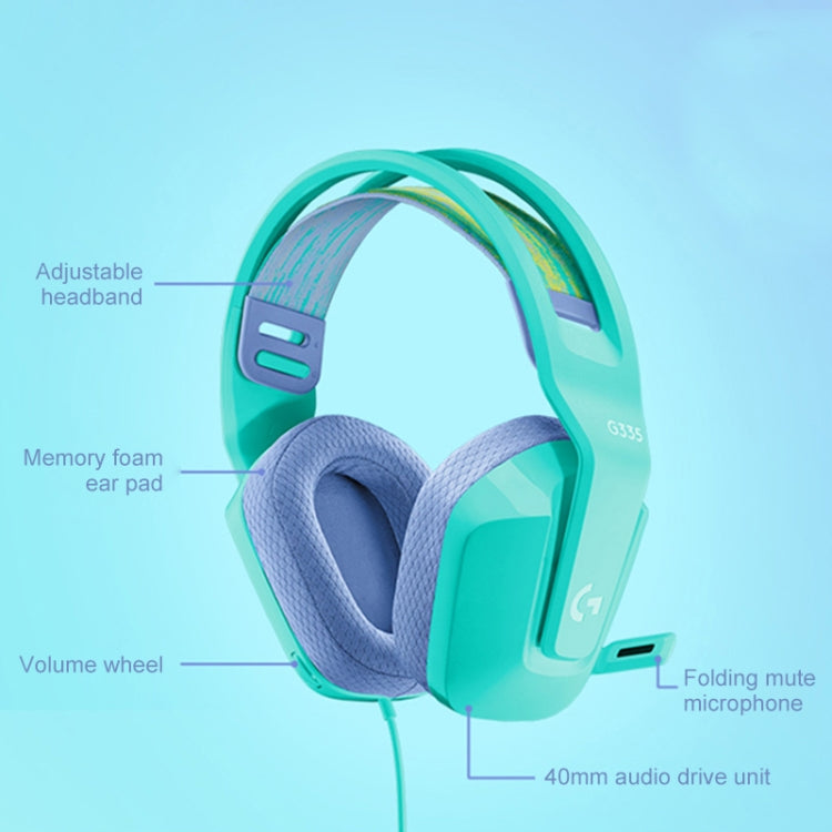 Logitech G335 Foldable Wired Gaming Headset with Microphone (White)