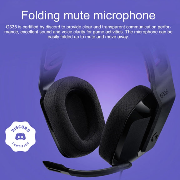 Logitech G335 Foldable Wired Gaming Headset with Microphone (White)